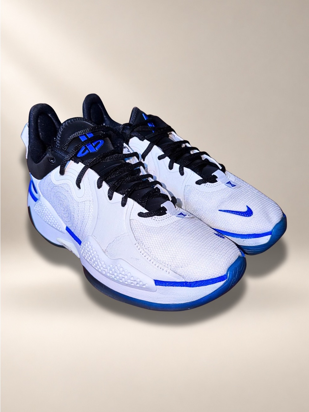 Nike PG 5 Game Royal Basketball Shoes Men’s 10 White Black Blue CW3144-100